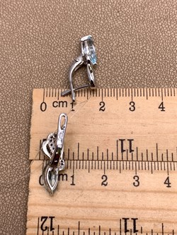 *Серьги Голубой Топаз арт. E00318-809 Вес 3,8 г - фото 337790