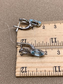 *Серьги Голубой Топаз арт. E00318-809 Вес 3,8 г - фото 337791