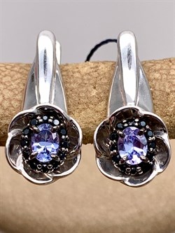 *Серьги Микс Танзанит Шпинель арт. 02-2431/00ТЗ-17-436 вес 2,94 г - фото 337800 *Серьги Микс Танзанит Шпинель арт. 02-2431/00ТЗ-17-436 вес 2,94 г - фото 337800