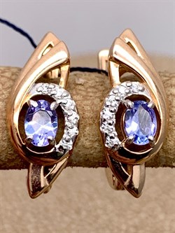 *Серьги Танзанит арт. 02-2423/00ТЗ-06-522 вес 2,22 г - фото 337885