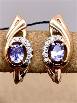 *Серьги Танзанит арт. 02-2423/00ТЗ-06-478 вес 2,3 г - фото 337947