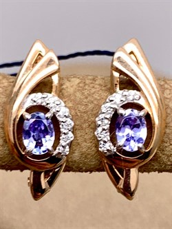 *Серьги Танзанит арт. 02-2423/00ТЗ-06-478 вес 2,3 г - фото 337948