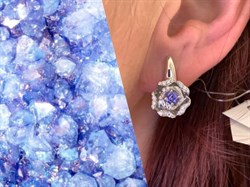 *Серьги Танзанит арт. 02-2555/00ТЗ-00-566 вес 6,51 г - фото 337989