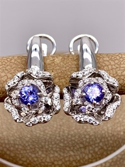 *Серьги Танзанит арт. 02-2555/00ТЗ-00-566 вес 6,51 г - фото 337990