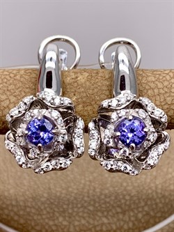 *Серьги Танзанит арт. 02-2555/00ТЗ-00-566 вес 6,51 г - фото 337991