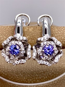 *Серьги Танзанит арт. 02-2555/00ТЗ-00-566 вес 6,51 г - фото 337992