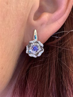 *Серьги Танзанит арт. 02-2555/00ТЗ-00-566 вес 6,51 г - фото 337993