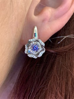 *Серьги Танзанит арт. 02-2555/00ТЗ-00-566 вес 6,51 г - фото 337994