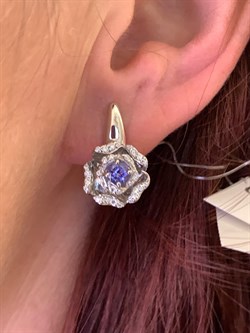 *Серьги Танзанит арт. 02-2555/00ТЗ-00-566 вес 6,51 г - фото 337995