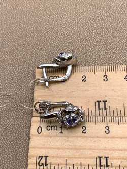 *Серьги Танзанит арт. 02-2555/00ТЗ-00-566 вес 6,51 г - фото 337997