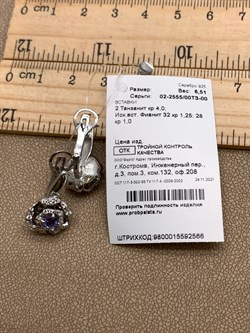 *Серьги Танзанит арт. 02-2555/00ТЗ-00-566 вес 6,51 г - фото 337998