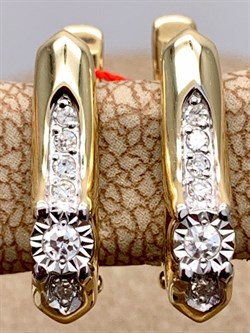 *Серьги Белый Бр цв Лимонное арт. 23319-300-718 (вес 2,59 г) - фото 338480