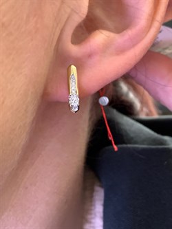 *Серьги Белый Бр цв Лимонное арт. 23319-300-718 (вес 2,59 г) - фото 338481