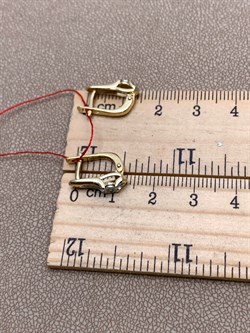 *Серьги Белый Бр цв Лимонное арт. 23319-300-718 (вес 2,59 г) - фото 338483