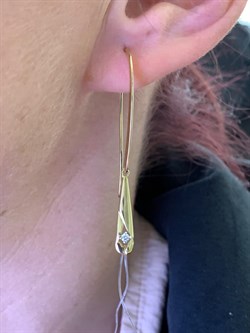 *Серьги Петли Белый Бр цв Лимонное арт. 23719-300-274 (вес 3,55 г) - фото 338489 *Серьги Петли Белый Бр цв Лимонное арт. 23719-300-274 (вес 3,55 г) - фото 338489