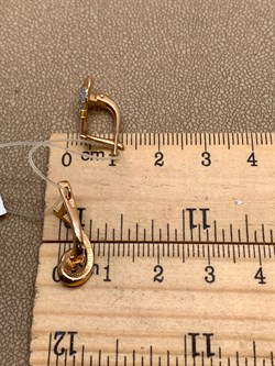 *Серьги цв Красное арт. 22737-100-240 (вес 3,21 г) - фото 338720