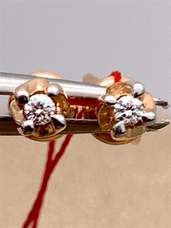 *Пусеты Белый Бр цв Красное арт. 23618-100-785 (вес 1,18 г) - фото 338903 *Пусеты Белый Бр цв Красное арт. 23618-100-785 (вес 1,18 г) - фото 338903