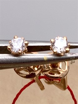 *Пусеты цв Красное арт. 2274-100-270 (вес около 0,85 г) - фото 338961