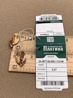 *Серьги цв Красное арт. 02-3977-00-000-1110-48-819 (вес 3,37 г) - фото 339181 *Серьги цв Красное арт. 02-3977-00-000-1110-48-819 (вес 3,37 г) - фото 339181