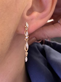 *Серьги  Бриллиант Коньячный Микс цв Красное арт. 23203-117-419 (вес 3,58 г) - фото 339470 *Серьги  Бриллиант Коньячный Микс цв Красное арт. 23203-117-419 (вес 3,58 г) - фото 339470