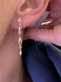 *Серьги  Бриллиант Коньячный Микс цв Красное арт. 23203-117-419 (вес 3,58 г) - фото 339474 *Серьги  Бриллиант Коньячный Микс цв Красное арт. 23203-117-419 (вес 3,58 г) - фото 339474