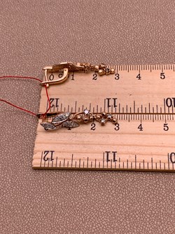 *Серьги  Бриллиант Коньячный Микс цв Красное арт. 23204-117-703 (вес 4,73 г) - фото 339484 *Серьги  Бриллиант Коньячный Микс цв Красное арт. 23204-117-703 (вес 4,73 г) - фото 339484