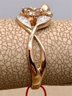 *Кольцо р.16,5 Бриллиант Коньячный Микс цв Красное арт. 13202-117-819 (вес 2,25 г) - фото 339505