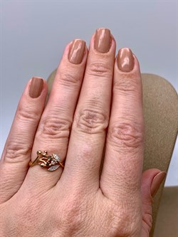 *Кольцо р.16,5 Бриллиант Коньячный Микс цв Красное арт. 13202-117-819 (вес 2,25 г) - фото 339507