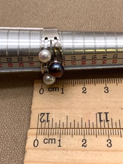 *Кольцо р.19 Жемчуг Микс д.5*5,5 д.5,5*6 д.6,5*7мм арт. 1.0107.0.b-046 Вес 4,42 г - фото 339599