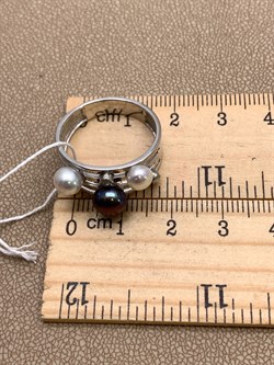 *Кольцо р.19 Жемчуг Микс д.5*5,5 д.5,5*6 д.6,5*7мм арт. 1.0107.0.b-046 Вес 4,42 г - фото 339607