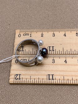 *Кольцо р.19 Жемчуг Микс д.5*5,5 д.5,5*6 д.6,5*7мм арт. 1.0107.0.b-046 Вес 4,42 г - фото 339608