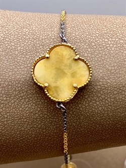 *Браслет на ногу Клевер р.19-23 Янтарь арт. 824038п-034 Вес 4,59 г - фото 339644 *Браслет на ногу Клевер р.19-23 Янтарь арт. 824038п-034 Вес 4,59 г - фото 339644