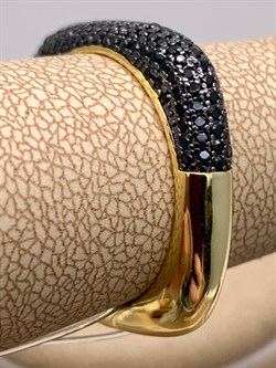 *Кольцо р.19 Черный Фианит Микро Вставки арт. CZ-R02165-X-LB-X-X-B-844 вес 4,1 г - фото 339656 *Кольцо р.19 Черный Фианит Микро Вставки арт. CZ-R02165-X-LB-X-X-B-844 вес 4,1 г - фото 339656