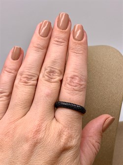 *Кольцо р.19 Черный Фианит Микро Вставки арт. CZ-R02165-X-LB-X-X-B-844 вес 4,1 г - фото 339658 *Кольцо р.19 Черный Фианит Микро Вставки арт. CZ-R02165-X-LB-X-X-B-844 вес 4,1 г - фото 339658