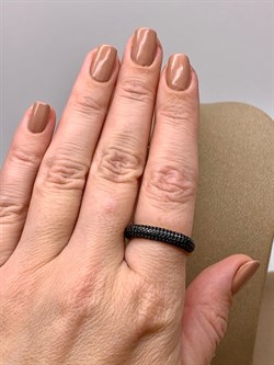 *Кольцо р.19 Черный Фианит Микро Вставки арт. CZ-R02165-X-LB-X-X-B-844 вес 4,1 г - фото 339659 *Кольцо р.19 Черный Фианит Микро Вставки арт. CZ-R02165-X-LB-X-X-B-844 вес 4,1 г - фото 339659