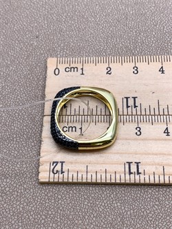 *Кольцо р.19 Черный Фианит Микро Вставки арт. CZ-R02165-X-LB-X-X-B-844 вес 4,1 г - фото 339663 *Кольцо р.19 Черный Фианит Микро Вставки арт. CZ-R02165-X-LB-X-X-B-844 вес 4,1 г - фото 339663