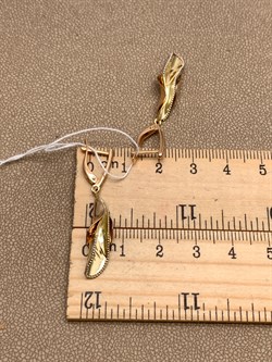 *Серьги цв Красное, Лимонное арт. 02-4255-00-000-1113-65-371 (вес 4,62 г) - фото 339707