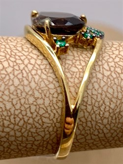 *Кольцо р.18,5 Дымчатый Кварц арт. AS-R00460-X-G-BR-X-Gg-207 вес 3,22 г - фото 340040