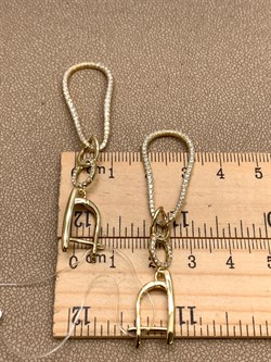 *Серьги Белый Фианит Микро вставки арт. CZ-E2517-6-X-L-X-X-W-059 вес 5,8 г - фото 340053