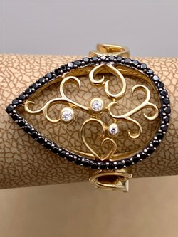 *Кольцо р.18,5 Черный Фианит арт. NR-R00461-X-G-W-X-B-103 вес 3,3 г - фото 340067 *Кольцо р.18,5 Черный Фианит арт. NR-R00461-X-G-W-X-B-103 вес 3,3 г - фото 340067