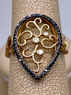 *Кольцо р.18,5 Черный Фианит арт. NR-R00461-X-G-W-X-B-103 вес 3,3 г - фото 340069 *Кольцо р.18,5 Черный Фианит арт. NR-R00461-X-G-W-X-B-103 вес 3,3 г - фото 340069