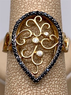 *Кольцо р.18,5 Черный Фианит арт. NR-R00461-X-G-W-X-B-103 вес 3,3 г - фото 340070 *Кольцо р.18,5 Черный Фианит арт. NR-R00461-X-G-W-X-B-103 вес 3,3 г - фото 340070