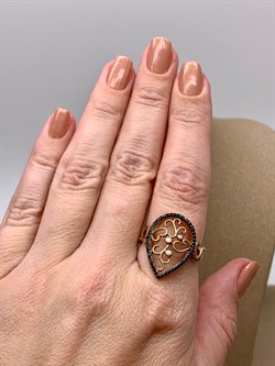 *Кольцо р.18,5 Черный Фианит арт. NR-R00461-X-G-W-X-B-103 вес 3,3 г - фото 340071 *Кольцо р.18,5 Черный Фианит арт. NR-R00461-X-G-W-X-B-103 вес 3,3 г - фото 340071