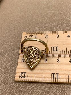 *Кольцо р.18,5 Коньячный Фианит арт. NR-R00461-X-G-W-X-BR-595 вес 3,7 г - фото 340084