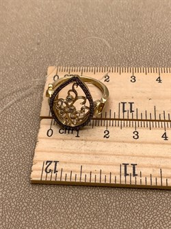 *Кольцо р.18,5 Коньячный Фианит арт. NR-R00461-X-G-W-X-BR-595 вес 3,7 г - фото 340085