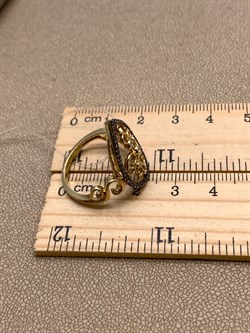 *Кольцо р.18,5 Коньячный Фианит арт. NR-R00461-X-G-W-X-BR-595 вес 3,7 г - фото 340086