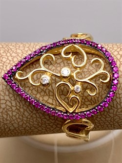 *Кольцо р.18,5 Рубин арт. NR-R00461-X-G-W-X-R-656 вес 3,7 г - фото 340091