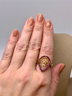 *Кольцо р.18,5 Рубин арт. NR-R00461-X-G-W-X-R-656 вес 3,7 г - фото 340095