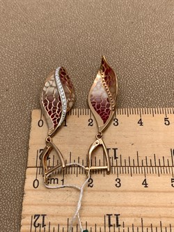 *Серьги Фианит, Эмаль цв Красное арт. 02-3842-00-401-1110-48-420 (вес 4,75 г) - фото 340141 *Серьги Фианит, Эмаль цв Красное арт. 02-3842-00-401-1110-48-420 (вес 4,75 г) - фото 340141