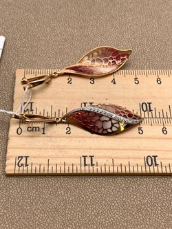 *Серьги Фианит, Эмаль цв Красное арт. 02-3842-00-401-1110-48-420 (вес 4,75 г) - фото 340143 *Серьги Фианит, Эмаль цв Красное арт. 02-3842-00-401-1110-48-420 (вес 4,75 г) - фото 340143